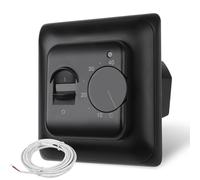 CNBINGO Thermostat d'ambiance numérique encastré avec sonde pour tous les types de chauffage, y compris les chauffages au sol et chaudières, noir