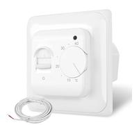 CNBINGO Thermostat d'ambiance numérique encastré avec sonde, pour tous les types de chauffage, y compris les chauffages au sol et chaudières, blanc