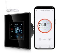 CNBINGO Zigbee Thermostat intelligent encastré avec sonde - Thermostat d'ambiance numérique pour chauffage au sol et chauffe-eau - Compatible avec Alexa et Google Assistant - Commande vocale - Noir
