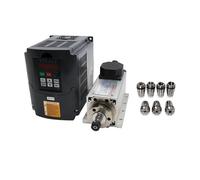 CNC 1.5kw 220v/110v Square Air Cooling Spindle ER11 1500W Air-cooled Milling Spindle + 1.5KW VFD Inverter + 7pcs/set ER11 IINKUEYK(EYS8043 HY,220V)