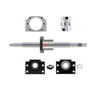 CNC 25mm SFU DFU 2505 2510 Ballscrew Set Kit With Single Double Nut + BKBF20 Support + DSG25H Nut Housing + D40L66 Coupling(SFU2505 Single nut,300mm)