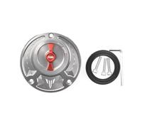 CNC Aluminum Keyless Motorcycle Accessories Fuel Gas Tank Cap Cover Compatible With MT-01 MT-03 Mt07 MT-09 MT-10 Mtmt125(Silver Red Logo)