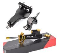 CNC D'amortisseur Kit Montage Amortisseur Direction Réglable Alliage Aluminium CNC Moto pour Yamaha R25 R3 2021-2024 Amortisseur Support Stabilisateur(Ensemble 9)