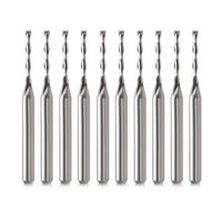 CNC Embouts de fraise 1/8" Tige CNC Bit End Mill 1/16" Coupe Dia Nez Plat Moulin d'extrémité en métal dur Deux flûtes Spirale Upcut Fraise Set d'outils pour bois, PVC, MDF, bois dur