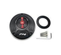 CNC Fuel Gas Tank Cap Cover Aluminum Keyless Motorcycle Accessories All Years Compatible With FZ6 FZ6R FZ1 R1 R6 R6S(Black Red FZ6)