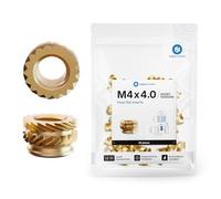 CNC KITCHEN Lot de 50 inserts filetés d'origine M4 x 4, version courte, sans plomb et cadmium