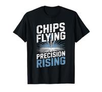 CNC Machining Chip Action Graphic T-Shirt