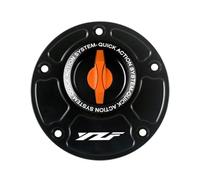 CNC Motorcycle Keyless Racing Quick Release Tank Fuel Caps Gas Cover Compatible With YZF R125 R1 R3 R6 R7 MT07 MT03 MT09 MT10(YZF-Orange)