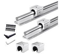 CNC Parts Lot de 2 guides de rail linéaires SBR20-1200 mm avec 4 blocs de roulement SBR20UU pour rails linéaires entièrement pris en charge Longueur 1200 mm