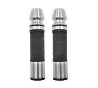 CNC Poignées de moto en aluminium 24 mm Throttle Soft Grip (argent) | Caoutchouc TPE de haute qualité, inodore, doux au toucher, pas de plastifiants toxiques, durable