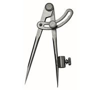 CNC QUALITÄT Compas à crayons avec charnière à rivets - 150 mm - DIN 6486