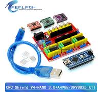 CNC Shield V4 machine de gravure imprimante 3D + Nano 3.0 avec câble USB + 3 pièces A4988/DRV8825 Reprap lecteurs pas à pas ensemble pour Arduino CNC Shield V4