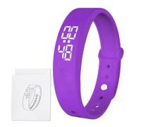 Cncedi Bracelet avec réveil vibrant silencieux pour ceux qui ont des partenaires/bébés/enfants, 6 réveils rappel pilule réveil montre-bracelet 3 fois mesure de la température pour ceux qui dorment