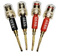 CNCESS Lot de 4 fiches banane à broches CESS-220 vers fiche banane femelle de 4 mm (type tressé à 4 mm)