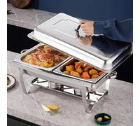 CNCET 2x Récipients Réchauds, Set Professionnel Réchaud 7,5 L, Récipients Réchauds en Acier Inoxydable, Récipient Réchaud, Réchaud, Chauffe-Plats pour Restauration, Buffet et Fête Descriptifs de produ