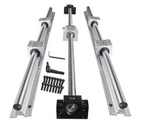 CNCMANS Guide linéaire SBR20 - Rail linéaire de 800 mm - Arbre de glissement avec 4 blocs de roulement SBR20UU + broche SFU1605 de 800 mm avec BK12/BF12, boîtier d'écrou DSG16H et jeu d'embrayage
