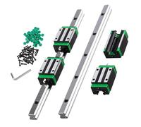 CNCMANS HGR20 Lot de 2 rails linéaires HGR20-400 mm avec 4 roulements linéaires HGH20CA haute précision, bloc de roulement, pièces CNC pour imprimante 3D (guide linéaire HGR20 400 mm)