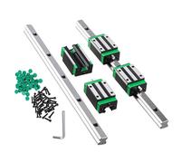 CNCMANS Linear Rail de guidage linéaire HGR15-800 mm, comprend 2 rails linéaires HGR15-800 mm et 4 blocs de roulement HGH15CA pour machines automatisées.