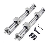 CNCMANS Lot de 2 rails de guidage linéaires SBR16 de 1500 mm avec 4 roulements linéaires SBR16UU, bloc de roulement, 4 anneaux de sécurité de butée de 16 mm, pour imprimante 3D
