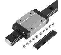 CNCMANS MGN12H Guide linéaire 350 mm - Guide de rail linéaire miniature avec bloc de transport pour machine CNC et appareils automatiques (type H)