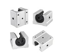CNCMANS SBR16UU Lot de 4 roulements linéaires ouverts en aluminium 16 mm SBR16