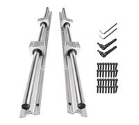 CNCMANS SBR20 Guide linéaire 2000 mm - Le kit de rail contient 4 guides linéaires de 1000 mm avec 4 blocs de roulement SBR20UU et 4 chevilles pour machines CNC (épissé)