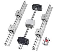 CNCYEAH Guide linéaire SBR16 Rail linéaire 300 mm Arbre de rail coulissant avec 4 blocs de roulement SBR16UU + vis à billes SFU1204 de 300 mm avec BK10/BF10 + boîtier écrou + 2 embrayages