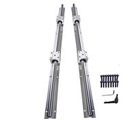 CNCYEAH Lot de 2 guides linéaires SBR16 1200 mm avec poignées, 2 arbres de rail coulissant avec + 4 blocs de chariot linéaire SBR16UU, kit de rails de guidage pour imprimante 3D CNC