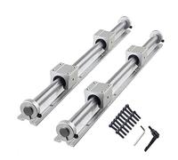 CNCYEAH Lot de 2 guides linéaires SBR16-500 mm + 4 blocs de roulement SBR16UU + 4 bagues de sécurité de 16 mm pour imprimante 3D et machine CNC