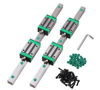 CNCYEAH Lot de 2 rails linéaires HGR25 300 mm + 4 blocs coulissants HGH25CA + couvercle de mouvement linéaire C6 + vis M6 x 16 mm pour imprimante 3D CNC