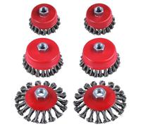 CNCYEAH Lot de 6 brosses métalliques pour meuleuse d'angle Flex, M14, brosse de désherbage, brosse à disque, pour le nettoyage et le ponçage des meuleuses d'angle (75 mm et 100 mm)