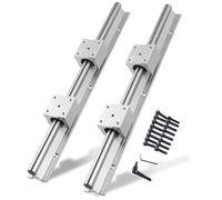 CNCYEAH Rail de guidage linéaire, 2 pièces SBR20 rail linéaire 400 mm jeu de glissières à roulement linéaire avec 2 arbres de guidage linéaire et 4 blocs de roulement SBR20UU Pour imprimante 3D