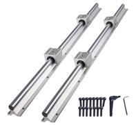 CNCYEAH Rail de guidage linéaire, 2 pièces SBR20 rail linéaire 800 mm jeu de glissières à roulement linéaire avec 2 arbres de guidage linéaire et 4 blocs de roulement SBR20UU Pour imprimante 3D