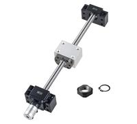 CNCYEAH Vis à Billes SFU1204 - 300 mm - Vis Filetée en Acier Inoxydable - Guide Linéaire Avec Extrémité Usinée et Supports BK10/BF10 - Écrou à Billes - Embrayage CNC