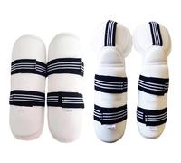 Cndiyald 1 Set Karater Sweet Gear Protecter Protective Sponge Sponge PU Taekwondo Gear Comprend 1 Paire Guard et Arm Guard avec du Ruban adhésif, White, S, Taekwondo