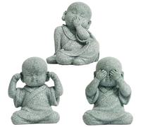 Cndiyald Baby Bouddha Statue 3pcs Mignon délicat Moine Figurine Réaliste Réaliste bébé Bouddha Décoratif Mini Bouddha pour Le Jardinage Microlandscape
