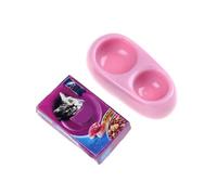 Cndiyald Bol pour Chien de Maison de poupée, 2 Assiettes Nourriture Miniatures pour Animaux Compagnie, Accessoires modèle à l'échelle 1:12 pour Maison poupée