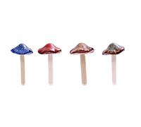 Cndiyald Champignons en céramique pour Les Ornements de Champignons du Jardin Céramique Garden Toadstools Micro Landscape Decoration Colorful for Doy Dollhouse Plants Statue 4PCS