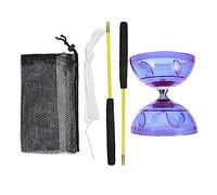 Cndiyald Ensemble de jonglage Diablo, 4 pièces, Jouet Diabolo en Plastique Souple avec Ficelle de bâton et Sac pour Enfants débutants, Amusant