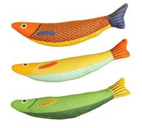 Cndiyald Toys Catnip pour Les Chats 3pcs Toys en Peluche de Poisson avec Coffret de Sable de Sable, Jouet Catnip interactif, Jouet Catnip