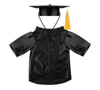 CNERIIE Ensemble chapeau et robe de remise de diplôme pour animal | Costume de remise de diplôme doux en polyester pour animaux de compagnie, robe de fête d'Halloween, fêtes de fin d'année