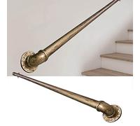 CNFDDM 1ft-20ft Main Courante pour escaliers, Rampe d'escalier en Laiton Antique métal, Industrielle Fer forgé, intérieur extérieur, Porche, Pont, 200cm