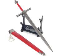 CNfhFRY Épée entièrement en métal de 22 cm avec Support d'exposition - Figurine Collection, Objet décoration for Bureau ou fête