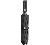 CNfhFRY parapluie, Parapluie pliant compact à ouverture inversée, 10 baleines renforcées, résistant au vent et la pluie, bouton d'ouverture de fermeture automatique(Black)