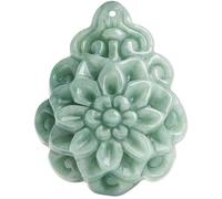 CNfhFRY pendentif, Pendentif en jade Hetian sculpté forme de rose, collier artisanal, amulette Feng Shui porte-bonheur for hommes et femmes