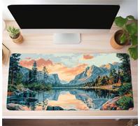 CNfhFRY Tapis de Souris Long for Ordinateur, Motif Paysage rivière et Montagne, Lavable doté d'une Base antidérapante en Caoutchouc(700x300x2mm)