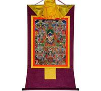 CNfhFRY Tapisserie vintage, 42 divinités silencieuses du Bardo Thodol, Thangka bouddhiste en brocart