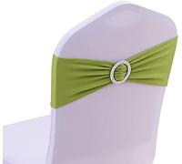CNFQ 50 PCS Noeuds de Chaise Elastique Pas Besoin d'être Lié Décor Mariage Fête Baptême (10, Vert)