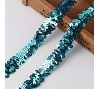 CNFQ 9,1 mètres de ruban de sequins brillants élastique pour application de mariage, costume, bijoux de mariée en PVC (Bleu ciel)