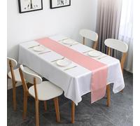 CNFQ Lot 10 Chemins De Table Satin Décoration Salle Mariage Table Runner 275cm X 30cm (Rose Nude)